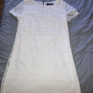 Lulu’s white lace shift dress
